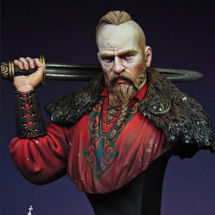 1/12 Prince Rurik Resin Bust Model White Blank Figurine DIY Coloring Self-assembly 3D Printed White Model Decoration Crafts
