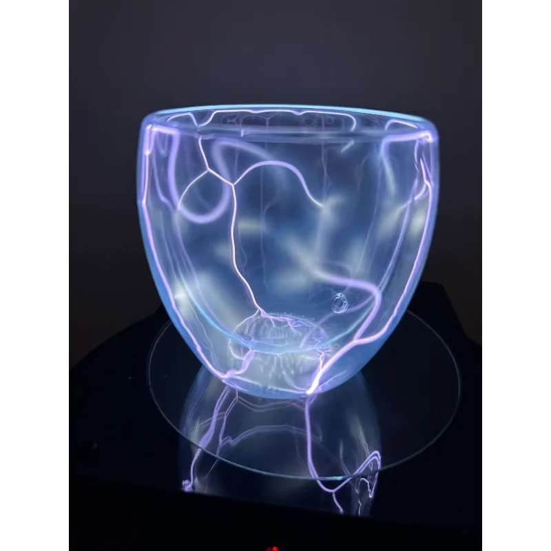 Self-Illuminating Tech Glass，Electronic Excitation&Rare Gas Lightning Cup-Visual  of Plasma&Atomic Spectra Gift for Tech Lovers