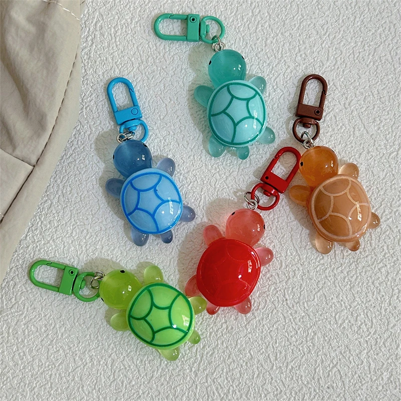 Sea Animal Glow In-the-dark Color Turtle Keychain Cute Sweet Turtle Keyring Vintage Ins Bag Pendant Accessories Girlfriends