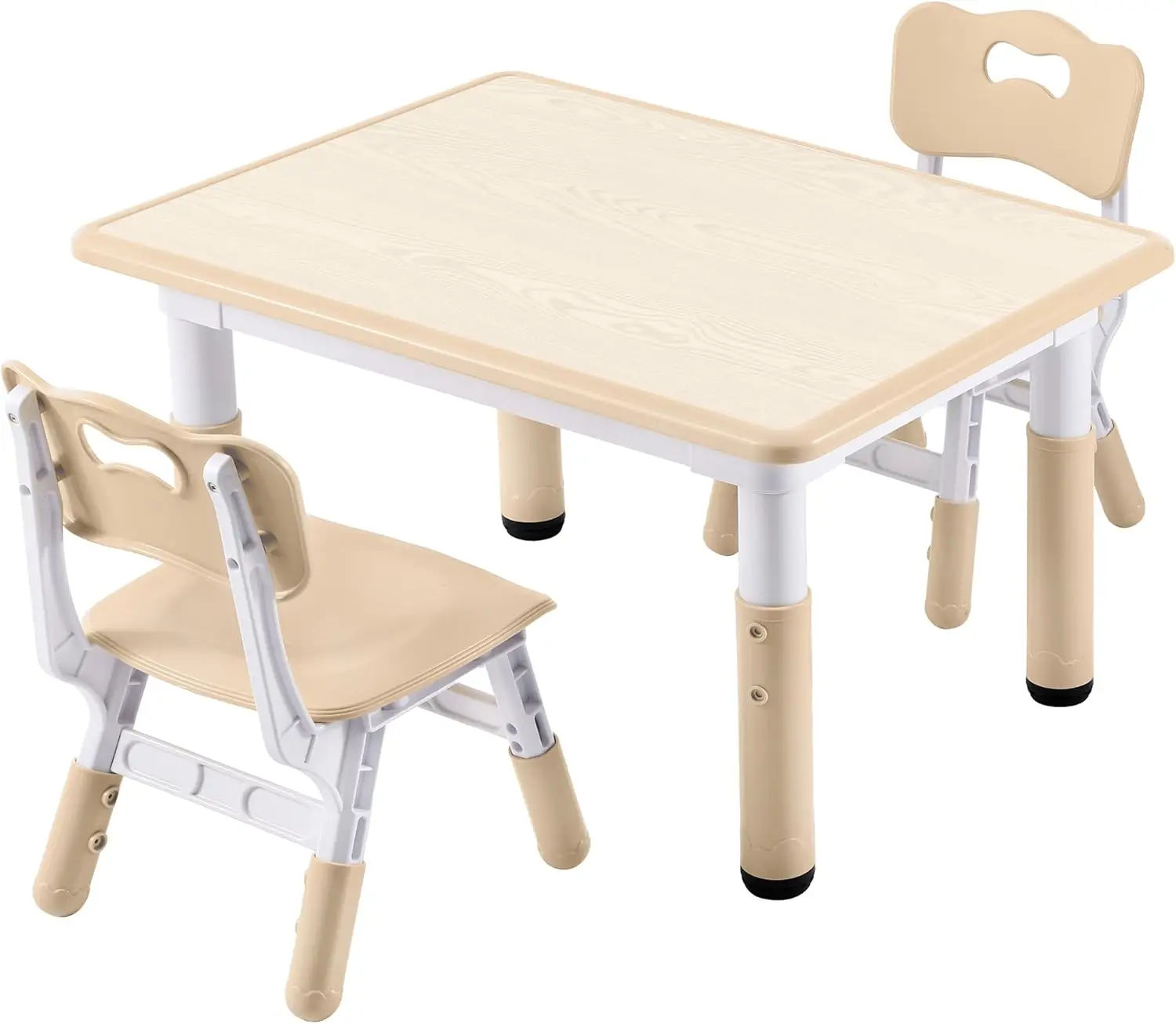 

Kids Study Table and Chairs Set, Height Adjustable Toddler Table and Chair Set for Kids Ages 3-8, 31.5" L x 23.6" W