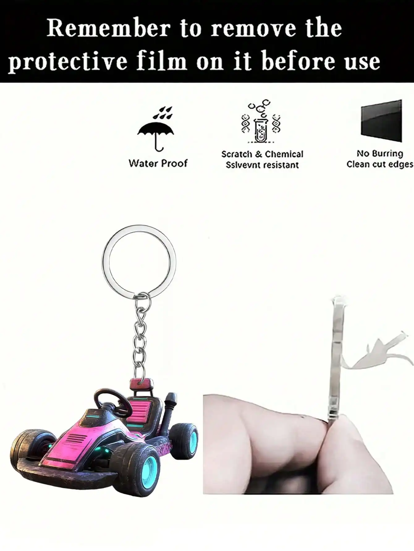 1 Racing Pendant Theme Multifunctional Keychain DIY Backpack Hanging Decoration. It Can Also Be Used as a Car Decoration