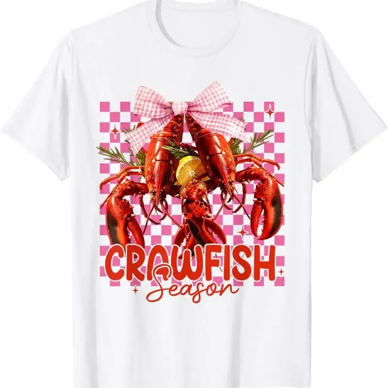 Crawfish Season Coquette Bow Seafood Party Boil T Shirt