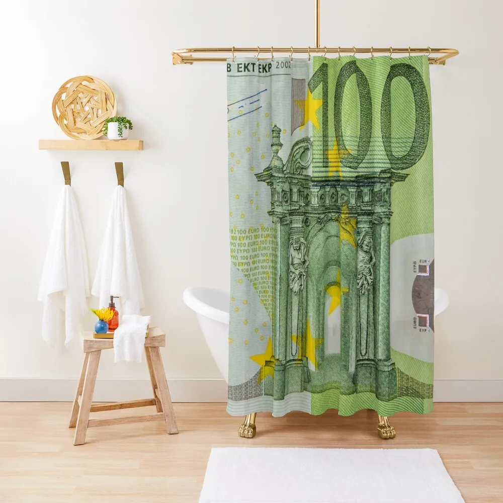 

100 Euro Note for Good Luck Shower Curtain For Shower Luxury Bathroom Curtain