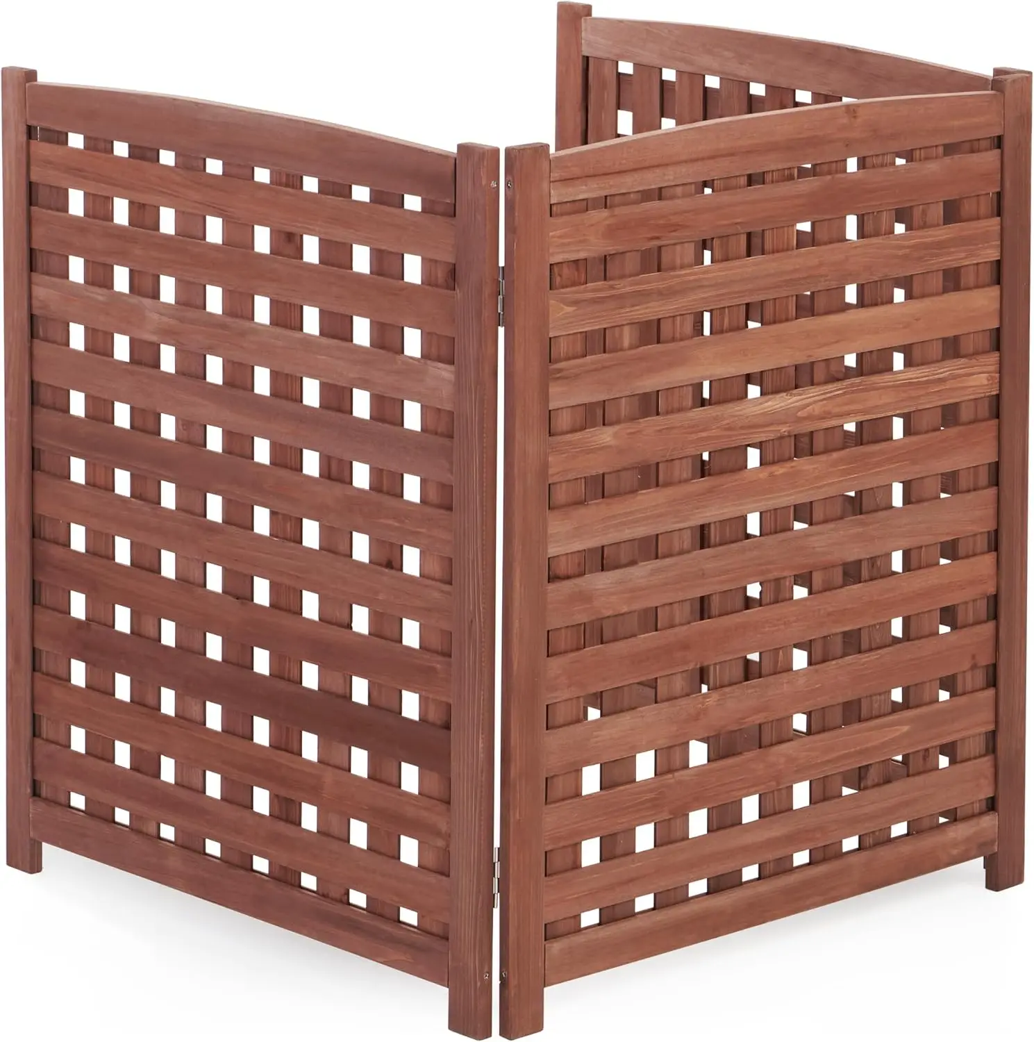 3-Panel Outdoor Air Conditioner Fence Screen, Outside Wood Privacy Fence, Trash Can Fence Screen for Backyard Garden Patio 32
