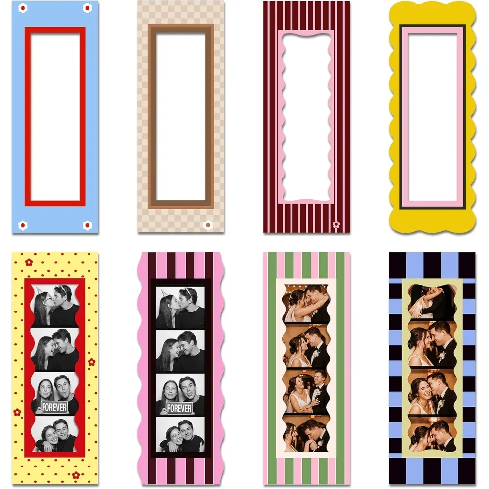 8 Stück Kühlschrankmagnet-Fotobox-Rahmen, Bunte Retro-Vertikalfotohalter, Wiederverwendbare Dekoration für Küche & Zuhause, Verschiedene Stile – Detail 7