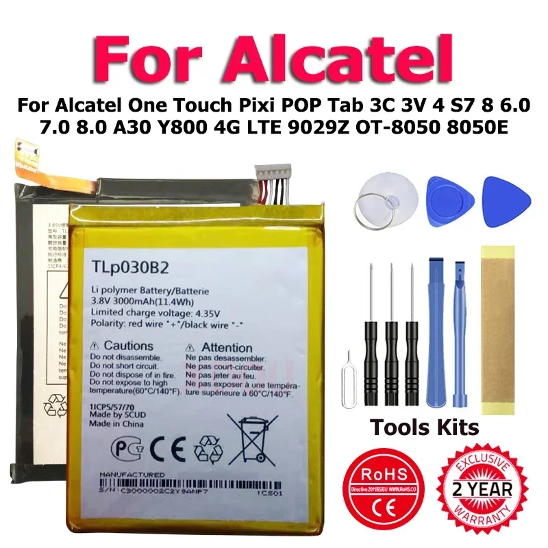 

XDOU TLP032CC TLP025GC Battery For Alcatel One Touch Pixi POP Tab 3C 3V 4 S7 8 6.0 7.0 8.0 A30 Y800 4G LTE 9029Z OT-8050 8050E