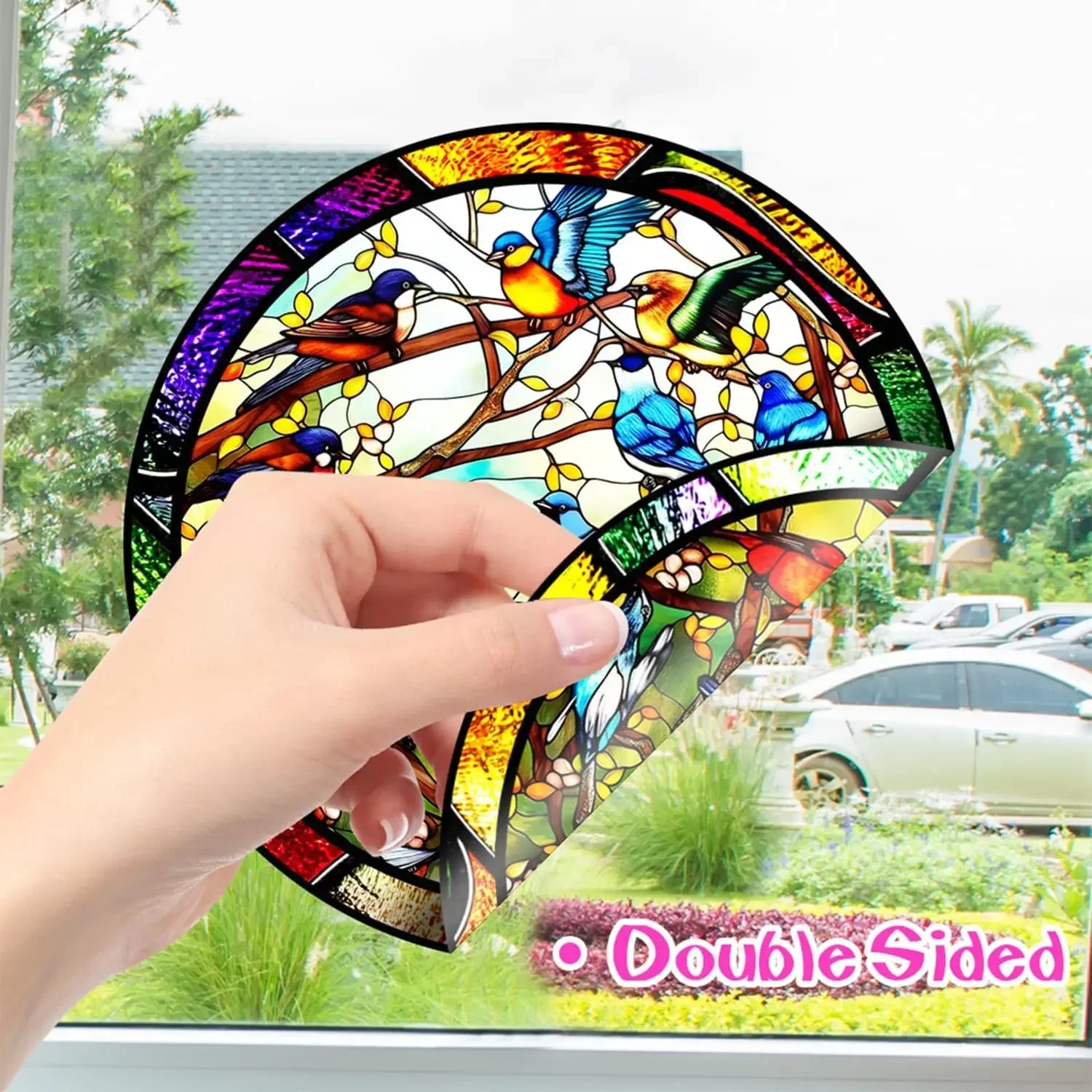 Colourful Hummingbird Window Electrostatic Stickers for Living Room Bedroom Glass Window Decoration Removable Vinyl Decals