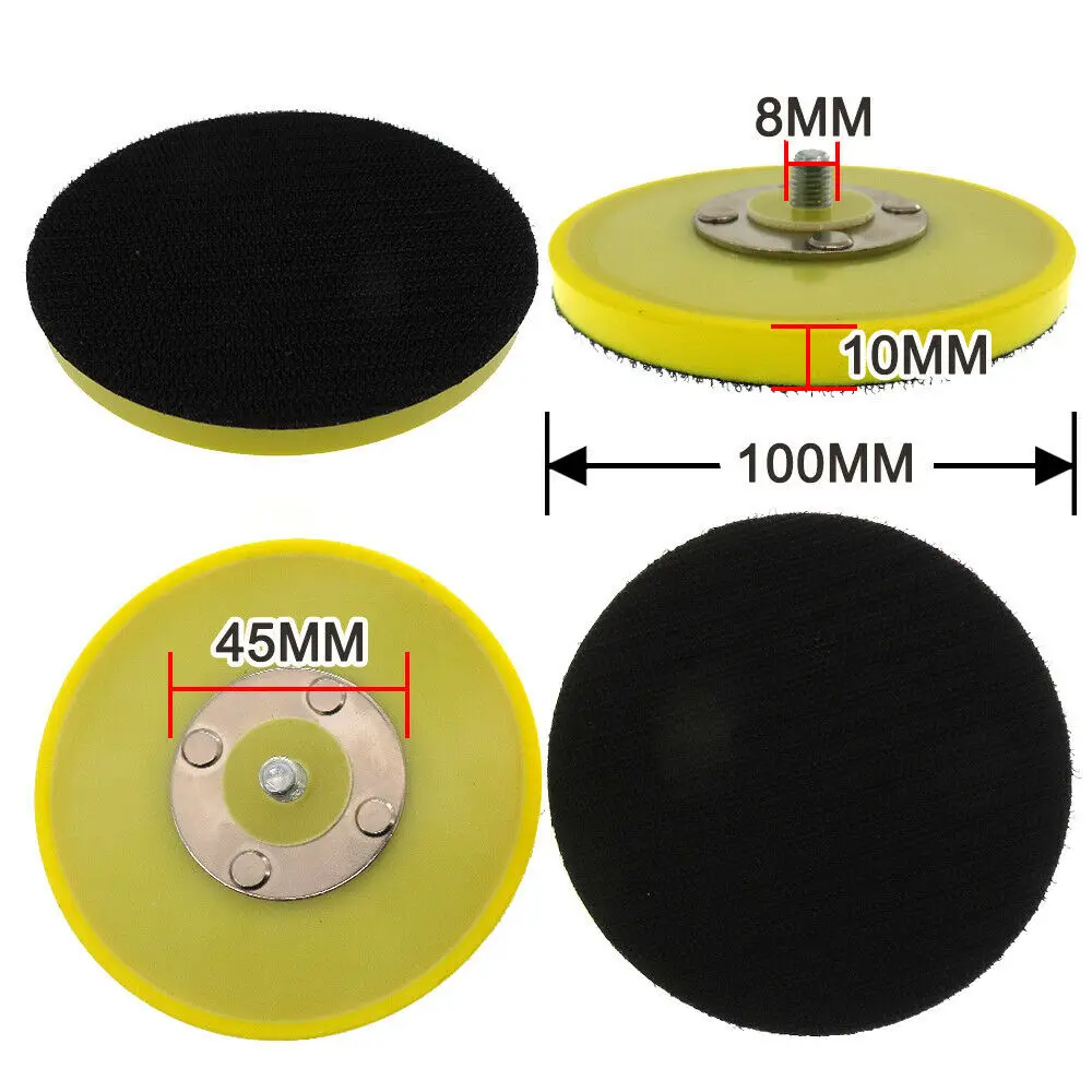 4 "นิ้ว100 Hook & Loop Sanding ขัด Backing Pad กับ M8สำหรับ Air Sander Abrasive Disc กระดาษทราย Buffing Pads