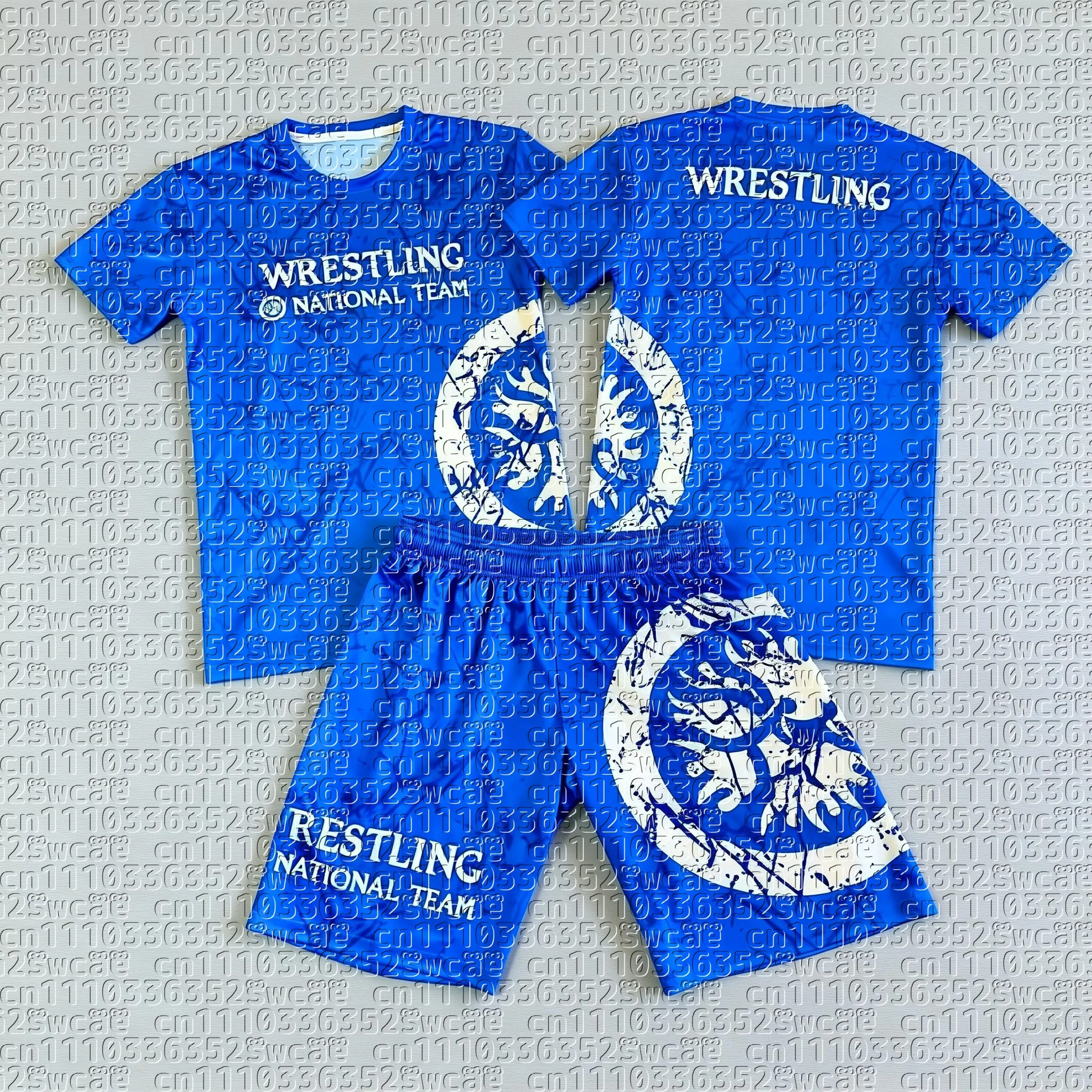 2026 Hot Selling Men's T-shirt Set, Wrestling Sports Team Uniform, Summer Training Team Uniform, Adult Sports Top, Shorts