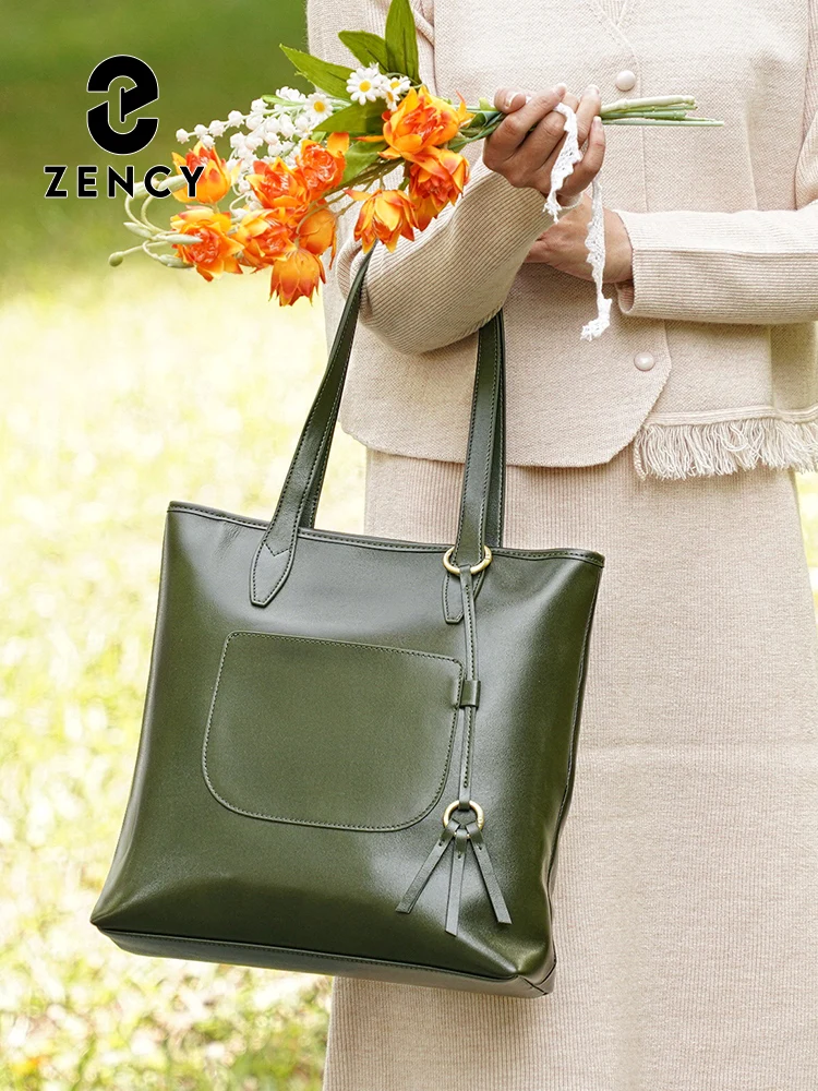 

Женская сумка Zency из 100% натуральной кожи, сумка через плечо, большая вместительная сумка-тоут