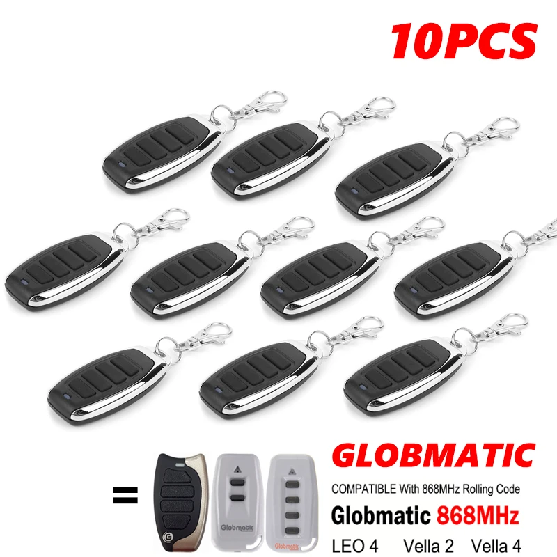 

10PCS Globmatic Vella 2 4 LED 4 Garage Door Remote 868MHz Rolling COde Garage Door Opener Remote Control