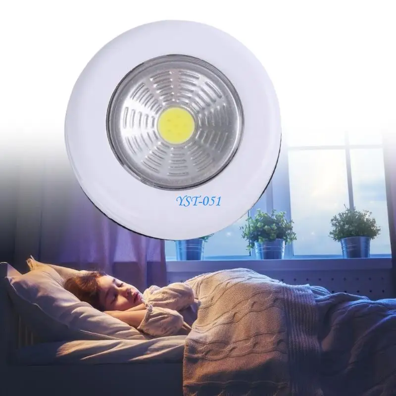 

E15A LED Battery Powered Wireless Touch Night Lights Adhesive Light Plastic Texture for Closets Cabinets and Counters