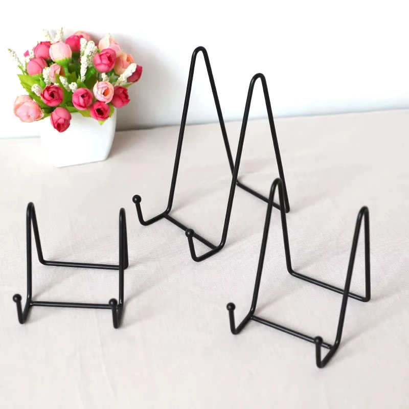 2Pc Iron Art Magazine Display Stand Dish Rack Plate Bowl Picture Frame Photo Book Pedestal Storage Holder Ornaments Dish Storage