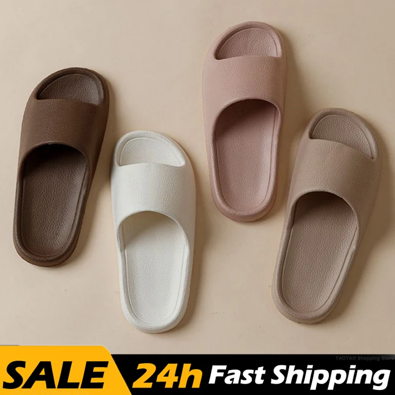 Summer Slippers Women Men Shoes Flat Sandals Eva Home Bathroom Slippers Massage Flip Flops Couples Indoor Slides Shower Shoes