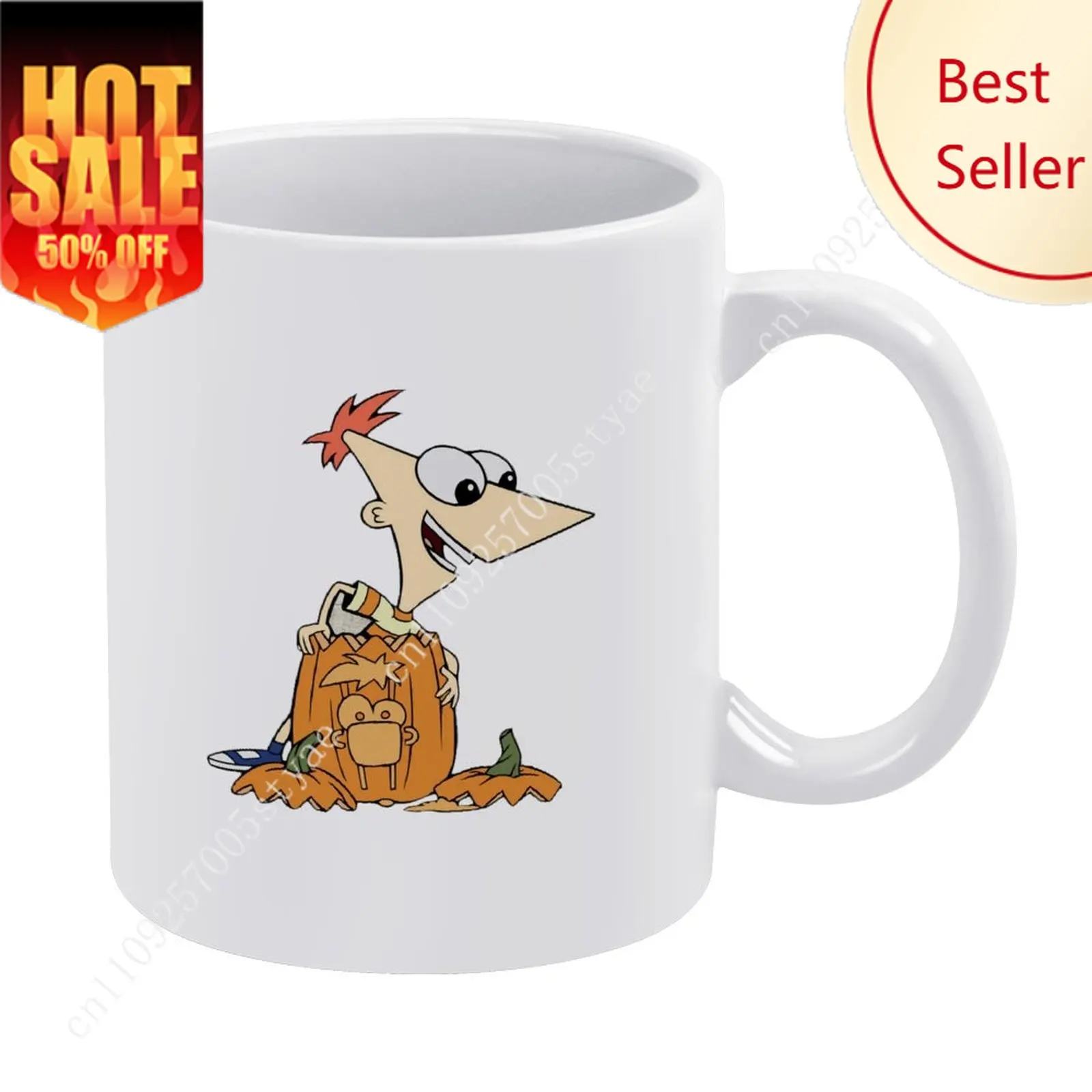 

Phineas Flynn Mug Disney Cartoon Customization Upload Your Own Image Logo Text Coffee Cup Holidays Birthday Ceramic Cup