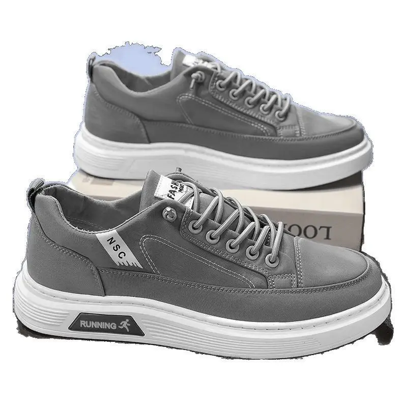 Breathable Canvas Slip-On Sports Casual Shoes Men's Soft Bottom Trendy Korean Style Summer Low Cut round Toe Flat Heel