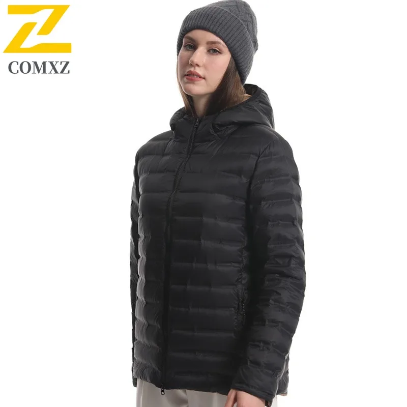 COMXZ قسط بسيط الرجال أسفل سترة التزلج في الهواء الطلق سميكة الدافئة سترة الحضرية الشارع نمط ضوء دافئ شتاء جديد سترة مبطنة #5
