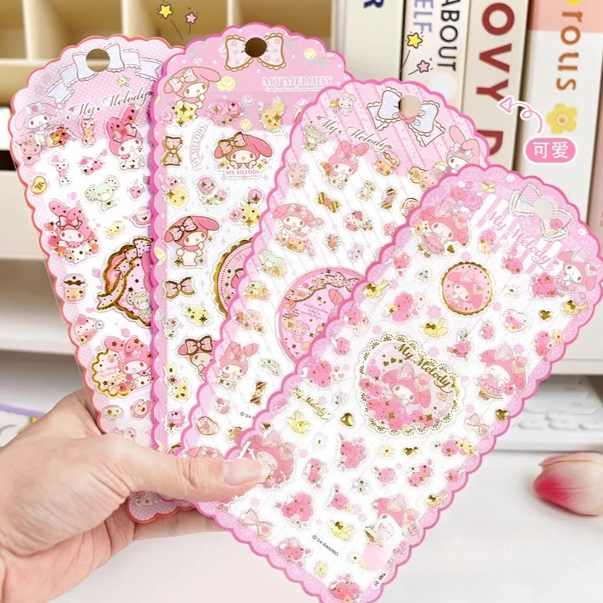 

Набор из 4 штук: 3D-стикеры Kawaii My Melody, водонепроницаемые, милые, декоративные, мультяшные, для дневников и канцелярских принадлежностей