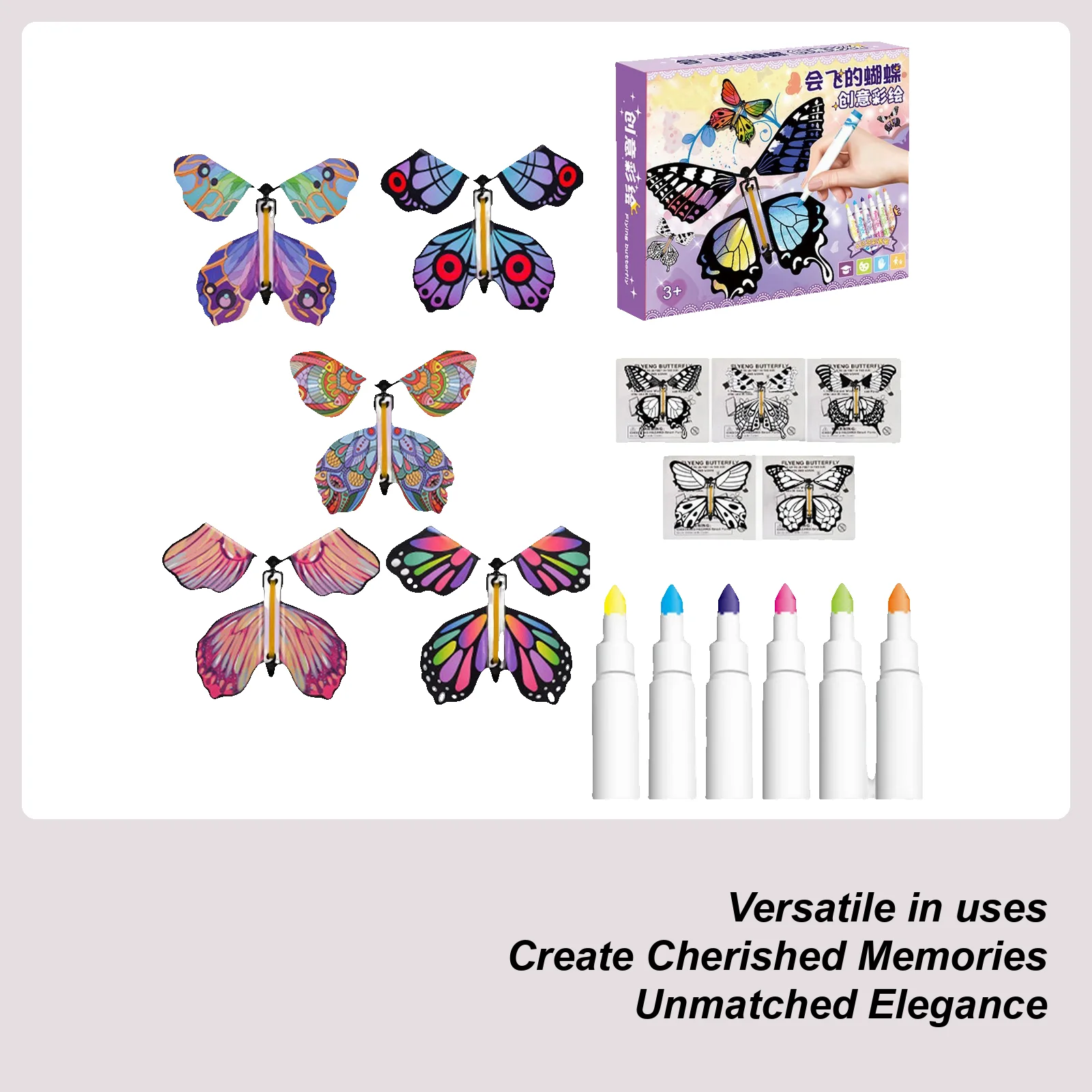 Magic White Painting Butterflies Butterfly Wind up Magic Flying Butterfly Cards Handmade Butterfly Wind up Magic Fairy Flying