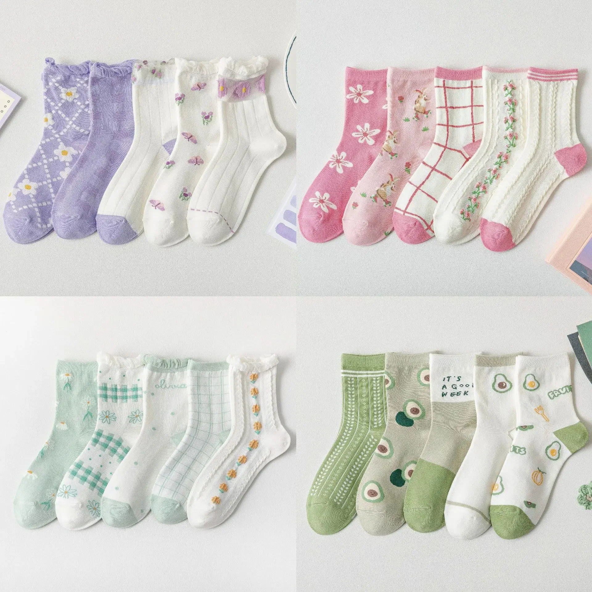 

Spring and summer female fashion tide Korea fruit socks in tube socks cotton personality student kawaii socks