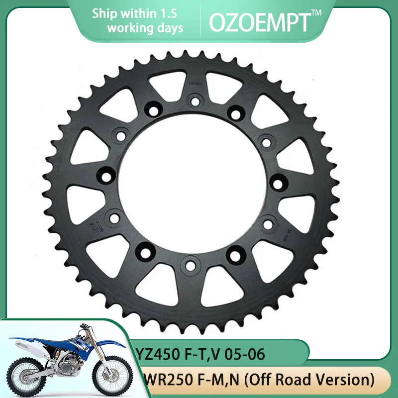 OZOEMPT 520-52T Motorcycle Rear Sprocket Apply to WR250 F-L,M,N  YZ250 F-Z,A,B,D 10-13  YZ450 F-T,V  05-06