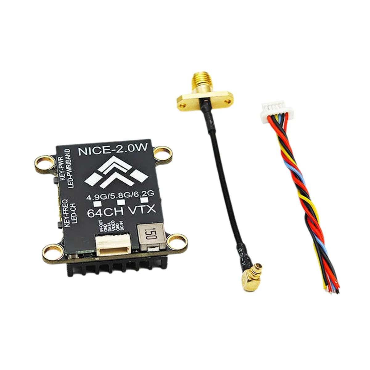 5.8G VTX 2W 64CH FPV Video Transmitter PAL/NTSC Support TBS OSD Parameter Adjustment for FPV RC Long Range Drone_A02I