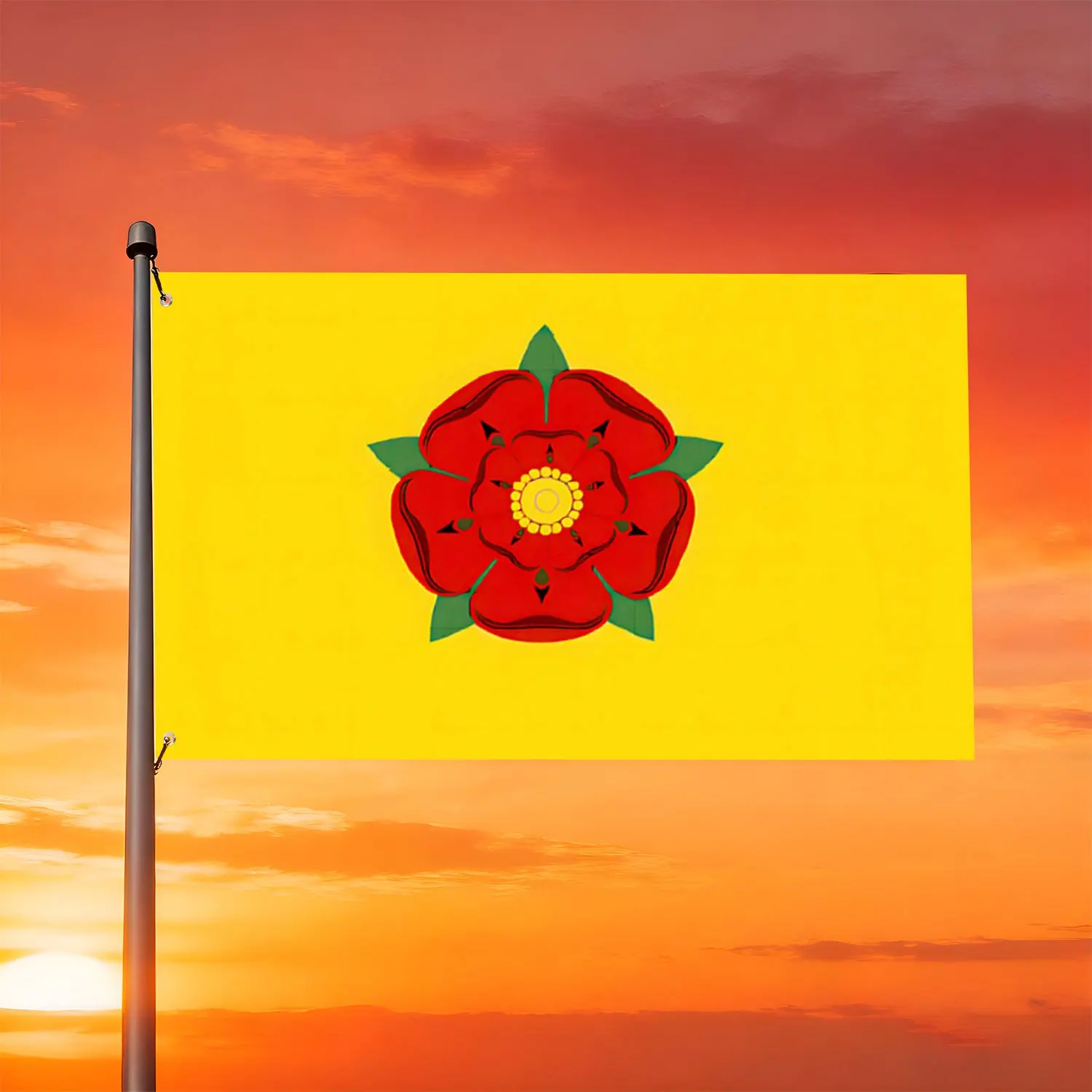 1pc England - Lancashire Flag, a Perfect Patriotic Option with Two Rings, Ideal for Outdoor Garden Yard Home Decor