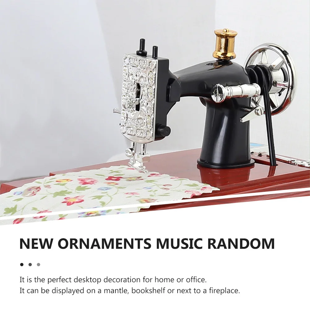 

Retro Style Sewing Machine Musical Box Unique Design Desktop Melody Box Perfect for Living Room Study Bedroom Decor