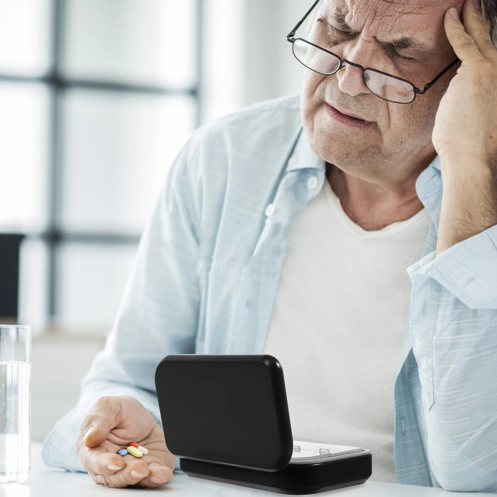 

2 шт., органайзер для таблеток, 6 отделений, портативный ящик для хранения, держатель для лекарств, герметичная пряжка, дизайн, маленький размер