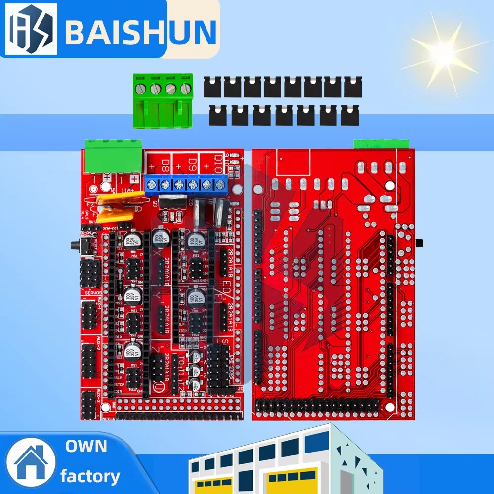 1 Плата управления RAMPS 1.4 для 3D-принтеров RepRap Mendel-Prusa i3 для Arduino Mega 2560, совместимая материнская плата, оптовая продажа 1 Плата управления RAMPS 1.4 для 3D-принтеров RepRap Mendel-Prusa i3 для Arduino Mega 2560, совместимая материнская плата, оптовая продажа