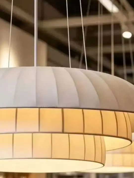 

Nordic White Fabric Ceiling Pendant Light Living Room Dining Table Lamp Bedroom Cloth Hanging Lamps Home Decor Lustre Chandelier