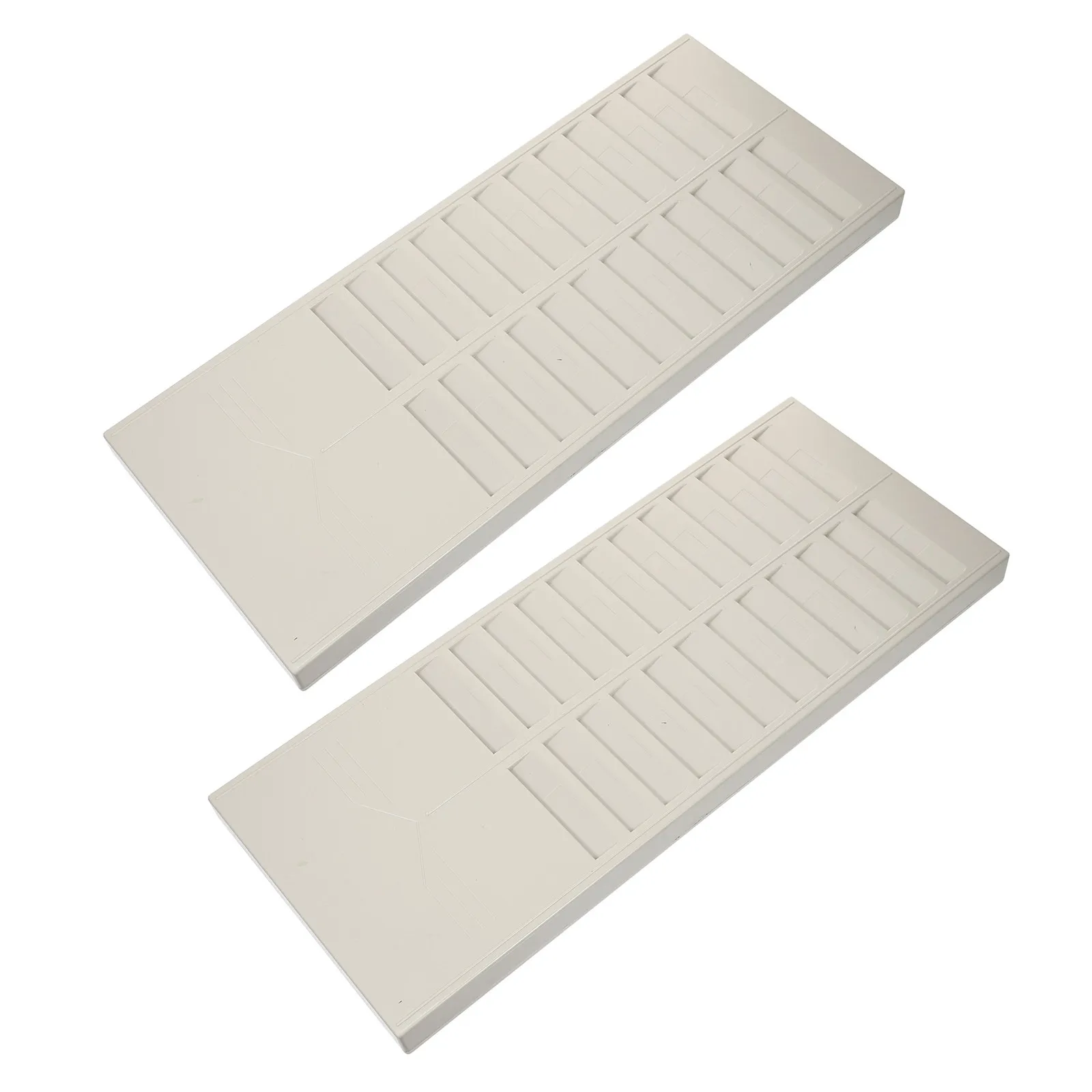 

2Pcs Attendance Card Rack Holder Plastic 24 Slots Office Employee Badge Organizer Time Punch Clock Holder Payroll Supplies