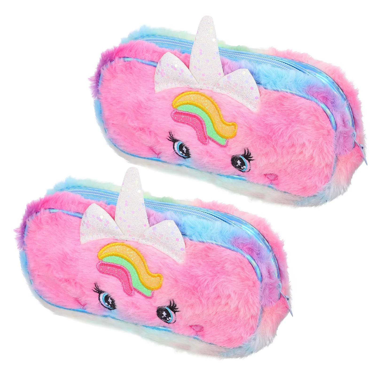 

2 Pcs Pencil Case School Supplies Girls Desk Organizer Cute Blue Pouch