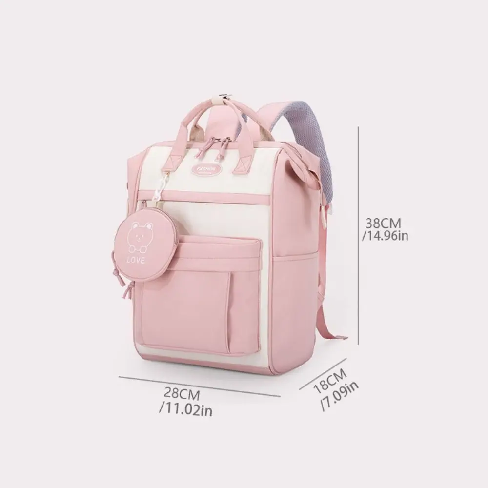 Sweet Casual Student Schoolbag Large Capacity Simple Travel Backpack Book Bag Waterproof Nylon Shoulder Bag Outdoor