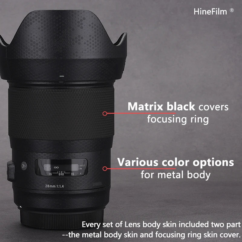 Hinefilm Skin para Sigma 28 F1.4 calcomanías de lentes para Sigma 28mm f/1,4 DG HSM Art para Canon EF Mount Lens Sticker 28Art 28F1.4