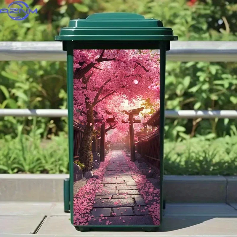 Household Trash Can Surface Decal 2D Printed Art Sticker for Waste Bin Ornament