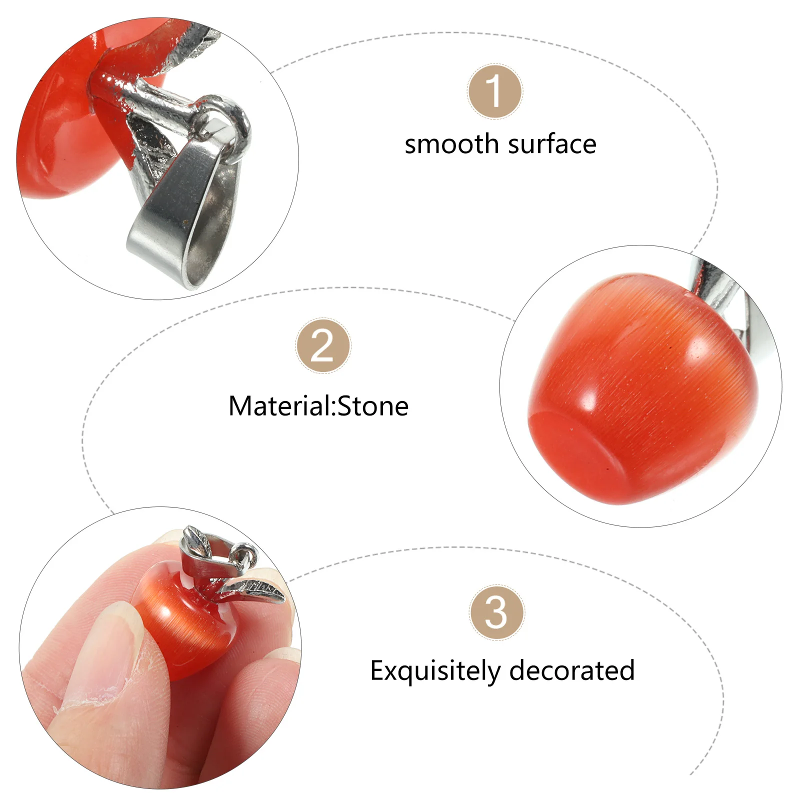 

10pcs Creative Apple Cat Eye Stone Pendant Jewelry Making Charms Keychain Necklace Bracelet Supplies Durable Mini Trinkets For