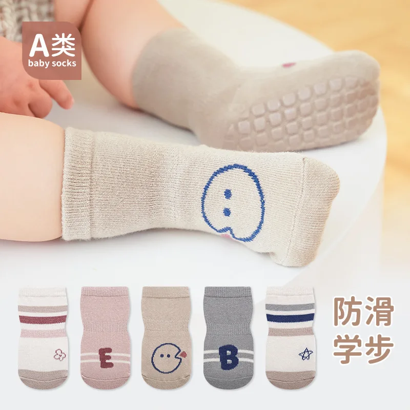 Baby Floor Socks Indoor Cooling Anti Slip Baby Walking Socks College Style Children's Mid Tube Socks Newborn Accessories Clothes