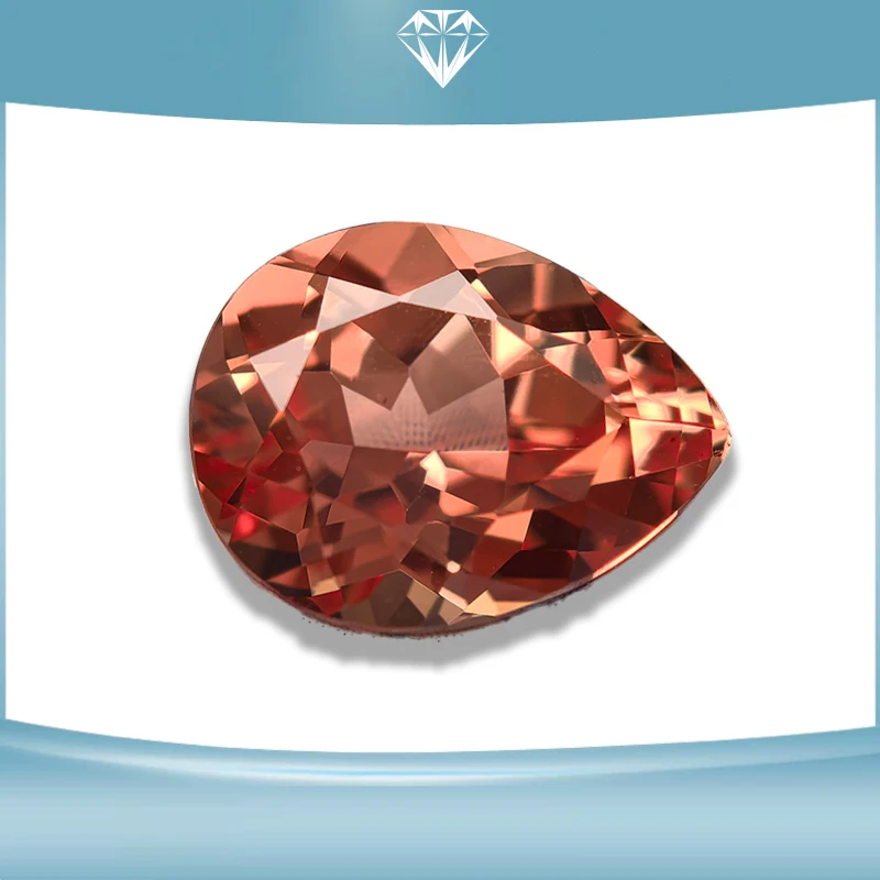Lab Grown Sapphire Sunset Orange Color Pear Shaped VVS1 Charms DIY Ring Necklace Earrings Main Materials  with AGL Certificate