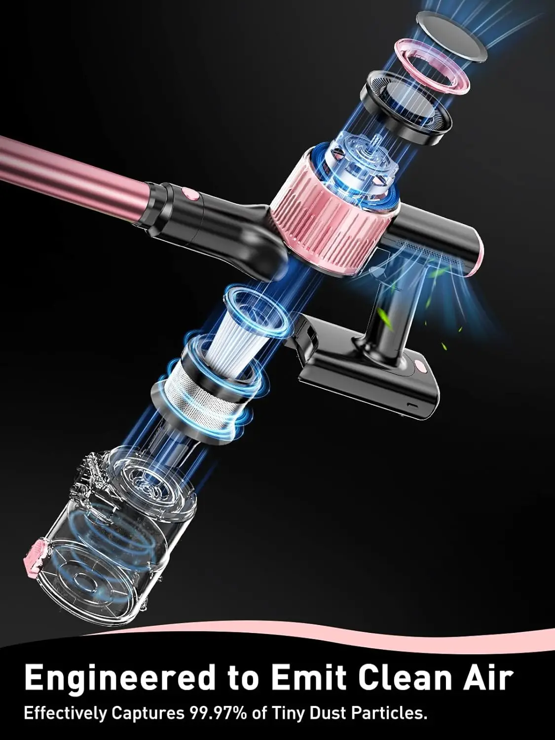 무선 진공 청소기, 강력한 흡입력을 가진 10 in 1 스틱 진공 청소기, 가정용 경량 충전식 진공 청소기