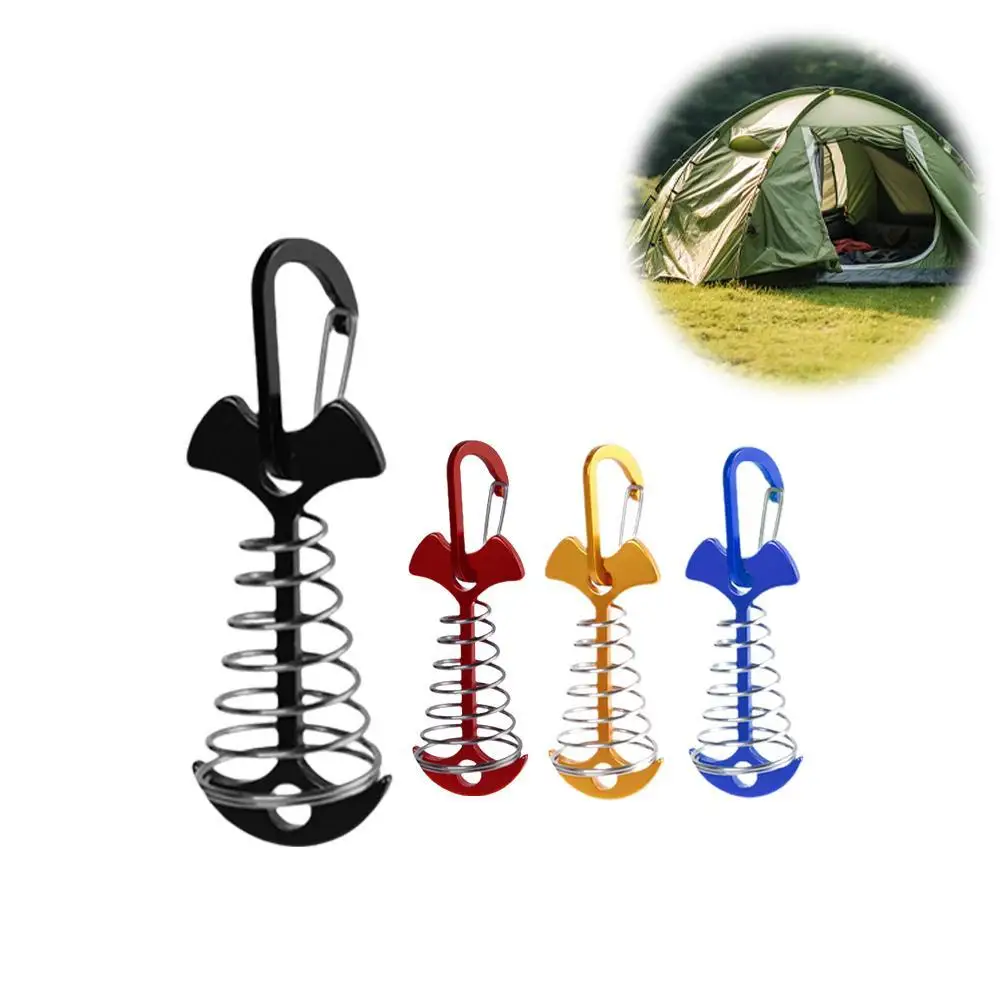 

Outdoor Camping Buckle Fish Bone Spring Wooden Board Alloy Multifunctional Hanging Aluminum Tent Accessories Buckle Hook M1Z7