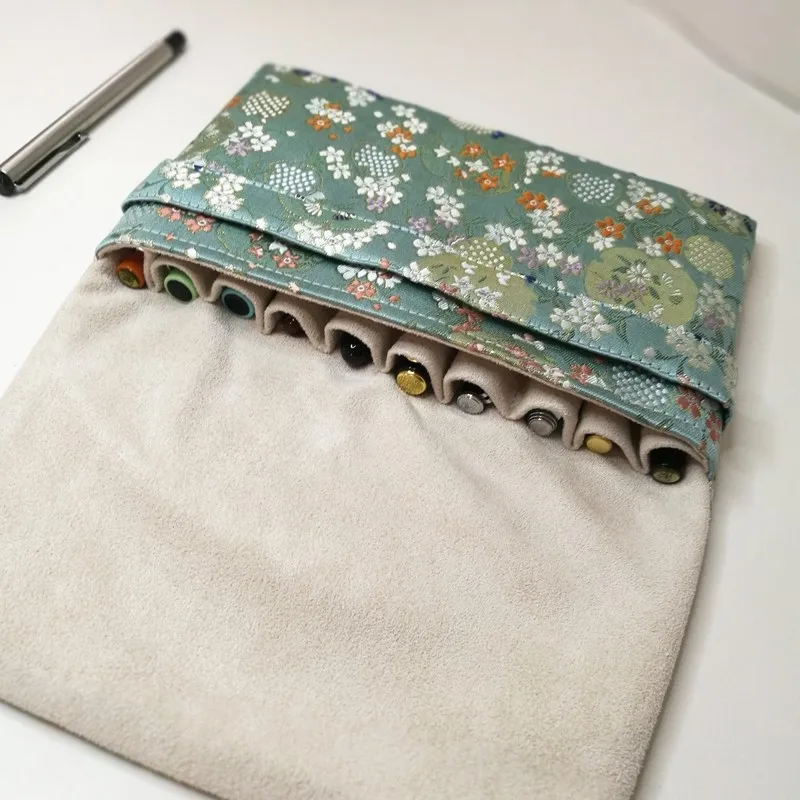 Retro Satin Fabric Roll Pen Bag, Large Capacity, Neutral Pen, Receive Protection Bags, Custom Creative Pen Curtain, 10 Hole