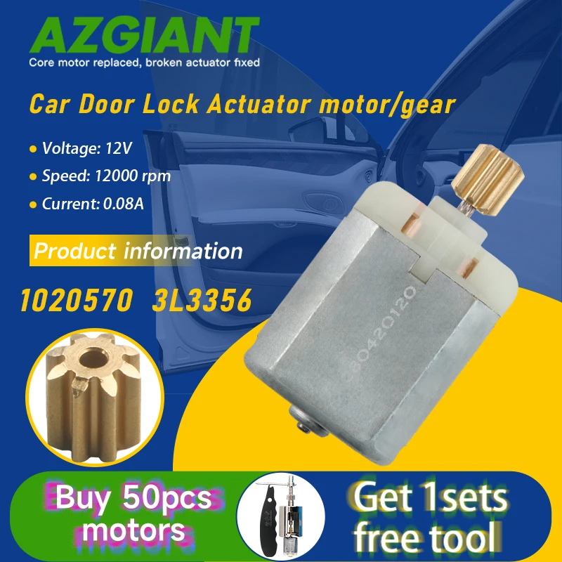 Azgiant 1020570 Car Door Lock Actuator Motor 12V For Fiat 500/Doblo/Bravo MK2 Opel/Vauxhall Combo Interior Replacement Parts DIY