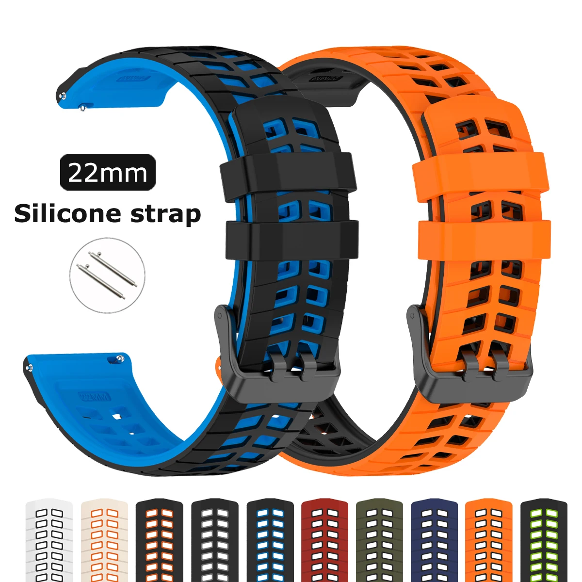 22Mm Silicone Strap…