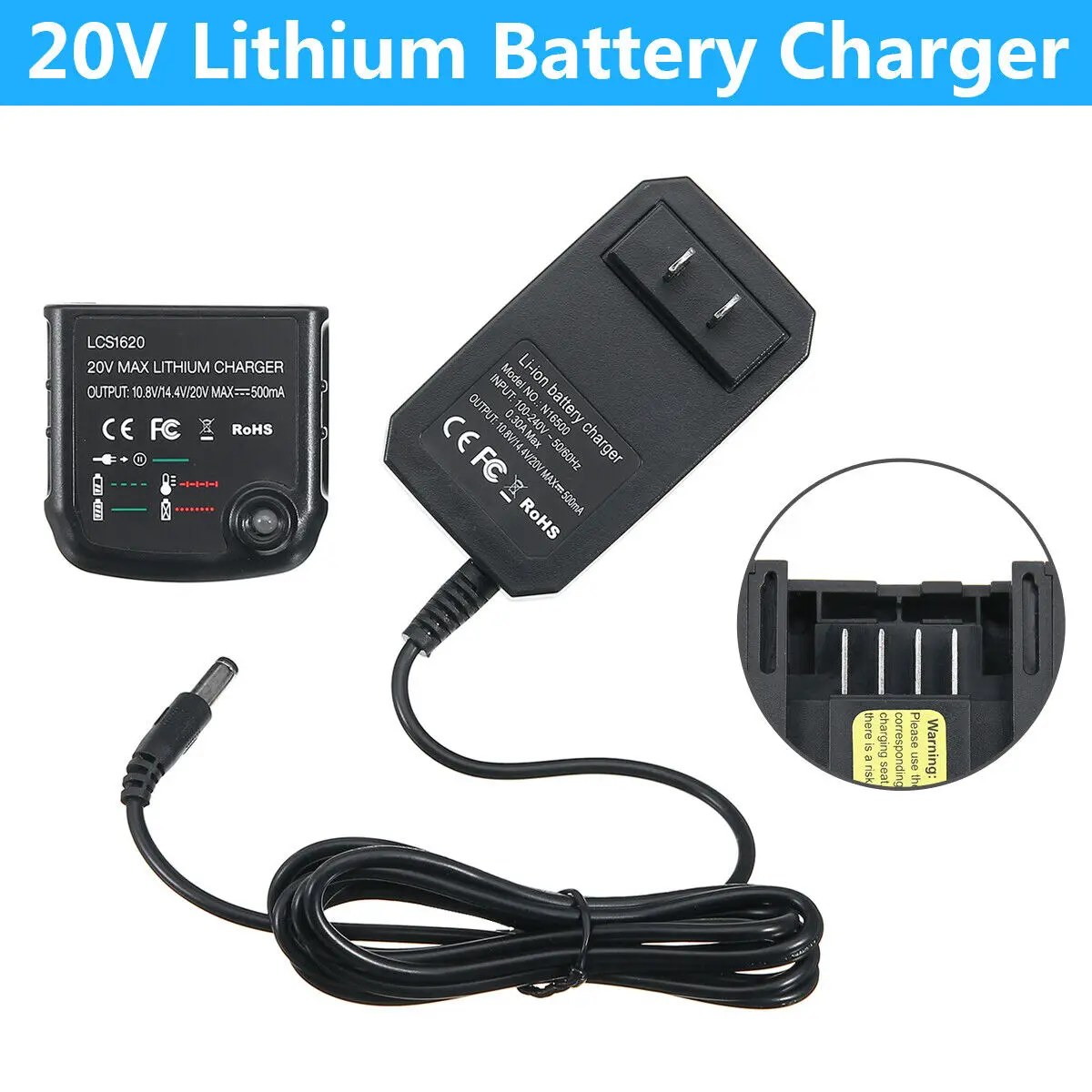 For Black&Decker Li-ion Battery Charger 10.8V 14.4V 20V Serise LBXR20 LB20 LBX20 LBX4020 Electric Drill Screwdriver Tool Battery