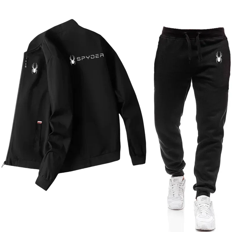 SPYDER Men's suit jacket+pants autumn sports suit casual sports shirt sports suit men's casual  jacket jogging set