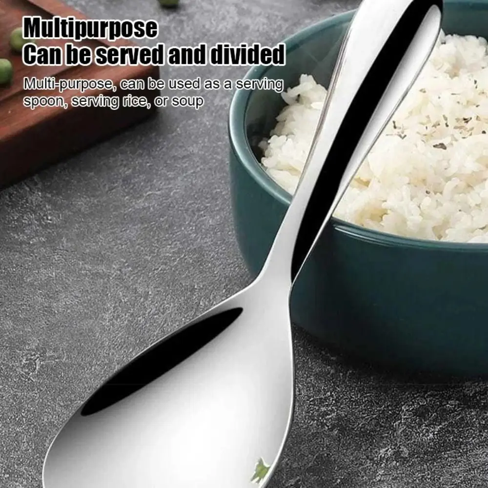 Easy to Clean Stainless Steel Non-stick Rice Spoon Household Thickened Rice Spoon Canteen Serving spoon