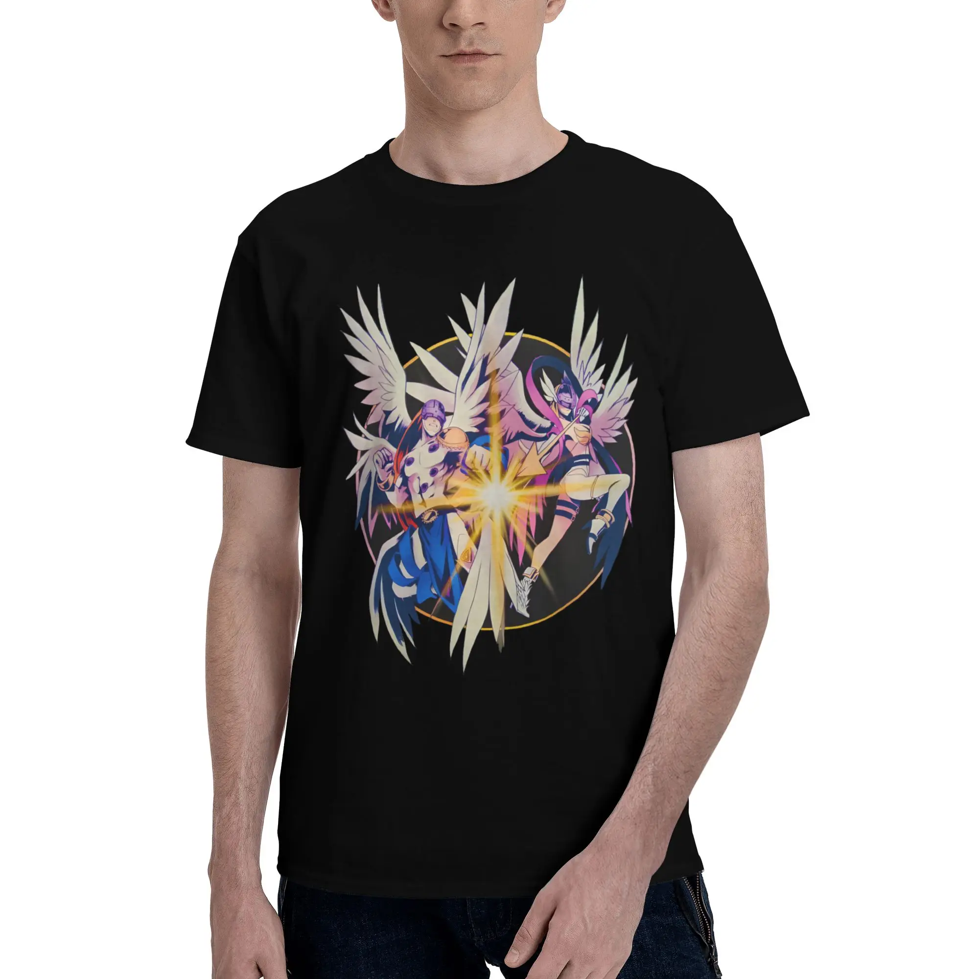 Digimon 38 Graphic 100% Cotton T-Shirt Bandai Tees Tops For Men