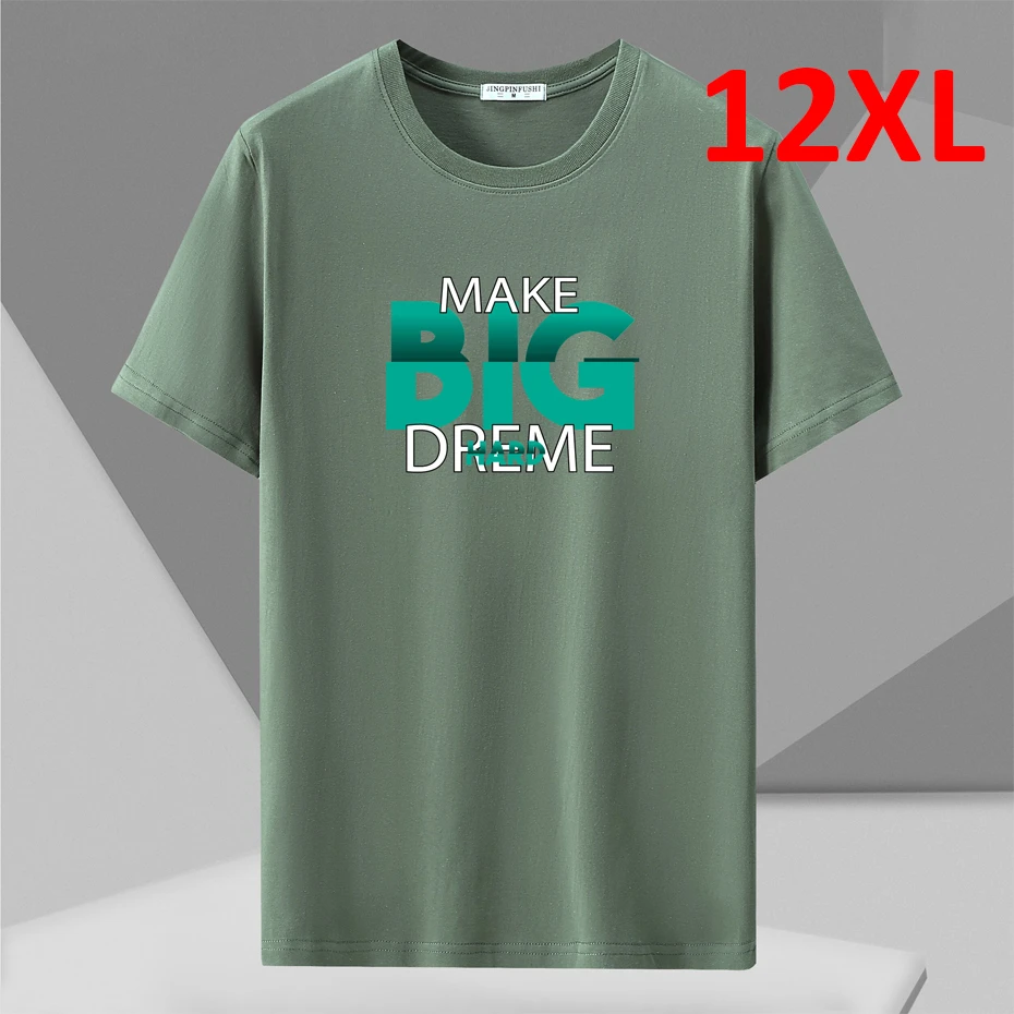 Summer T-shirts Men Plus Size 10XL 12XL Tshirt Casual Short Sleeve Tops Tees Male Cotton T Shirt Big Size 12XL