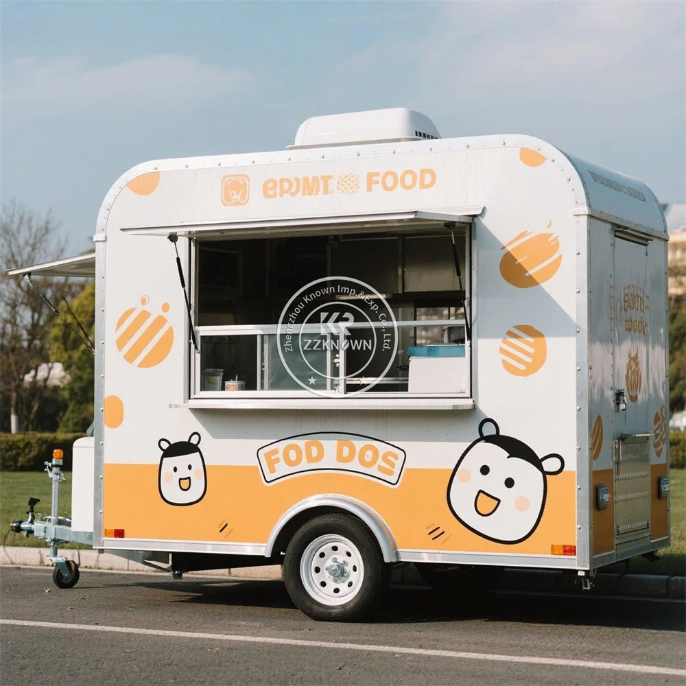 

Custom Food Trailer With Kitchen Equipments Ice Cream Cart Mobile Street Ice Cream Cart Concession Food Truck Trailer